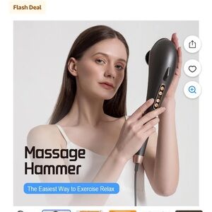 Black Handheld Massager with Attachments